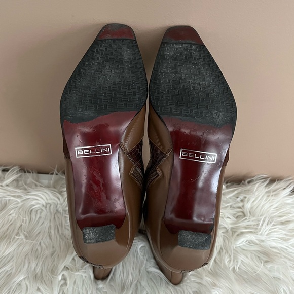 {Bellini} Haddie Snakeskin Leather Boots in Brown - Womens 10 - Picture 8 of 9